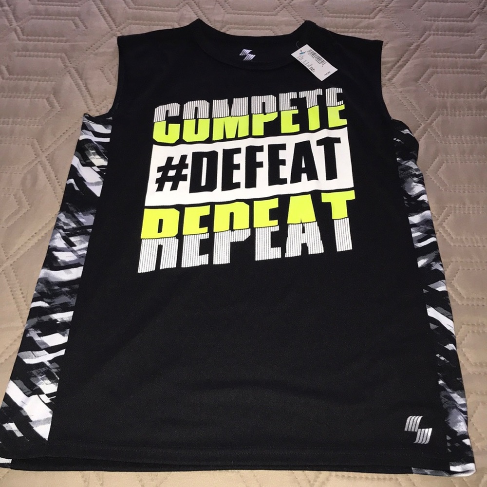 Boys cut off shirt.